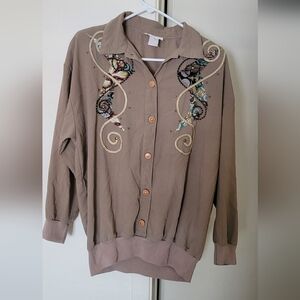 Adolfo Collectibles vintage embroidered studs sweatshirt blouse top